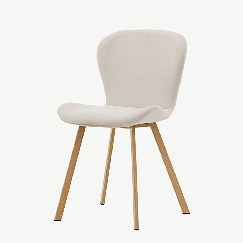 Beež polsterdatud söögitool Lilja terasjalgadel, tammeimitatsiooniga, 19943-103 – 6