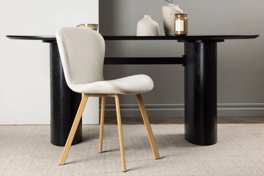 Beež polsterdatud söögitool Lilja terasjalgadel, tammeimitatsiooniga, 19943-103 – 8