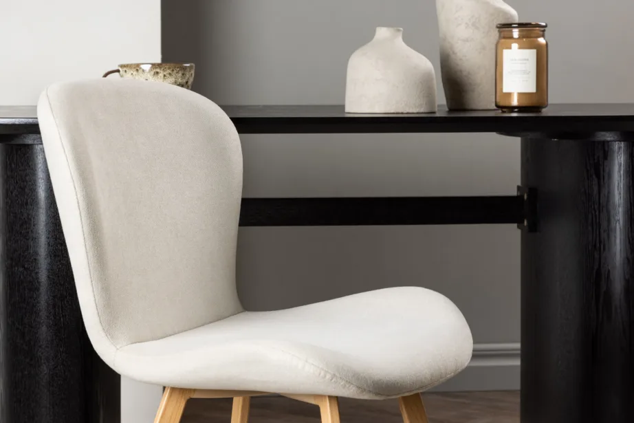 Beež polsterdatud söögitool Lilja terasjalgadel, tammeimitatsiooniga, 19943-103 – 9