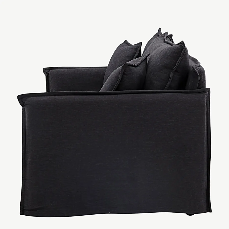 Must Nova sarja 3-kohaline polüester-linasegust kangaga diivan, 19947-100 – 7
