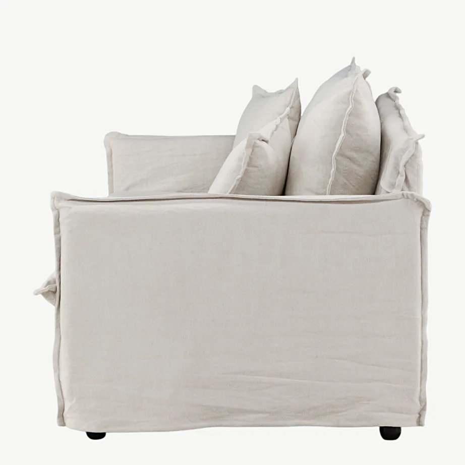 Beežist linasest kangast 3-kohaline diivan Nova (40% lina, eemaldatavad katted), 19947-256 – 7