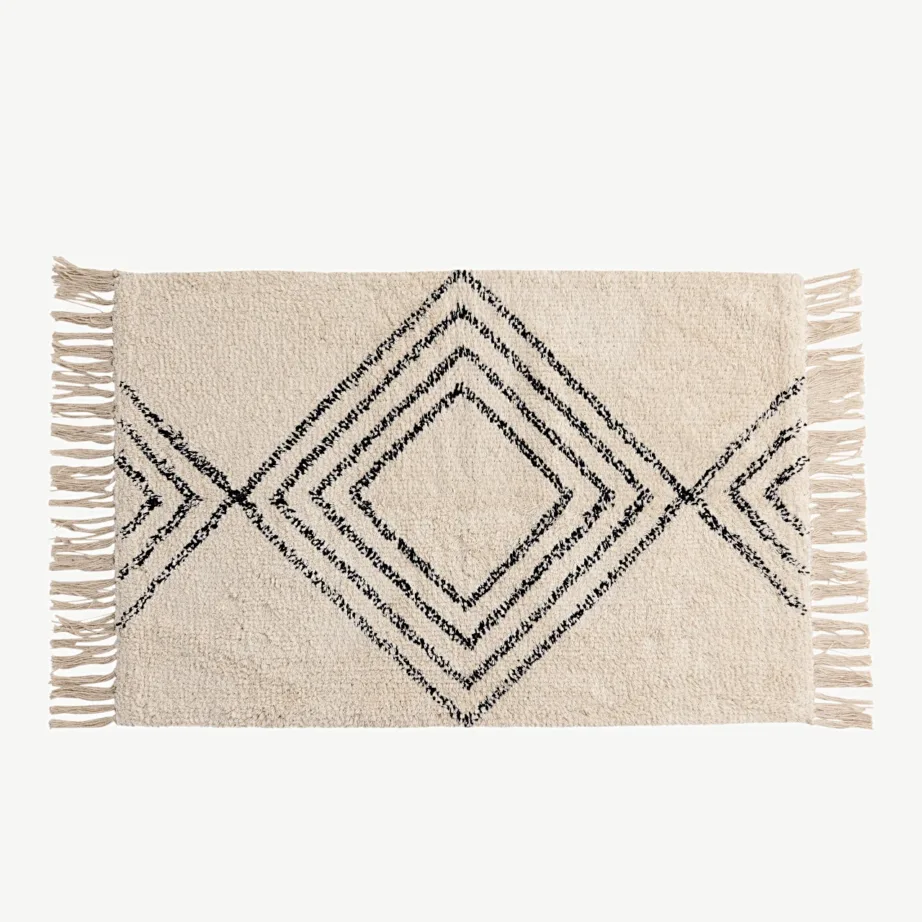 Puuvillane must-valge vannitoavaip Love, 50×80 cm, 19951-110 – 2