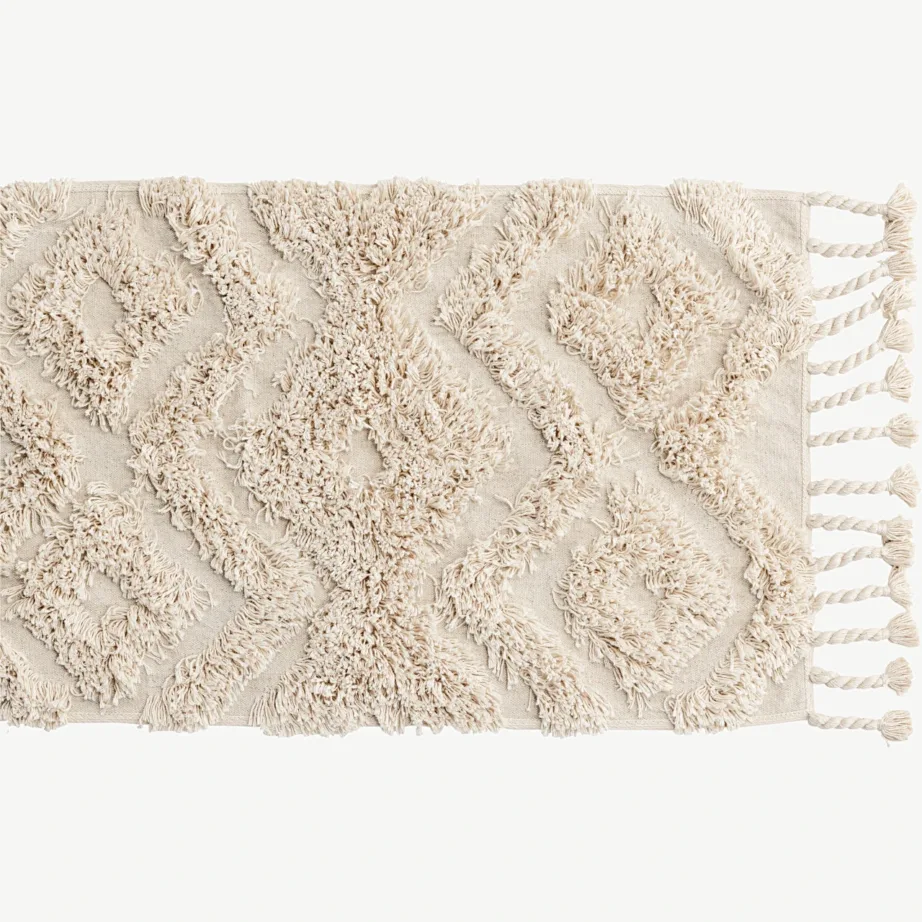 Murdvalge struktuurse mustriga puuvillane vannitoavaip Hilma, 50 × 80 cm, 19952-112 – 2