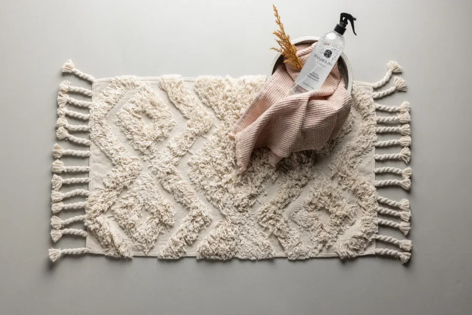 Murdvalge struktuurse mustriga puuvillane vannitoavaip Hilma, 50 × 80 cm, 19952-112 – 3