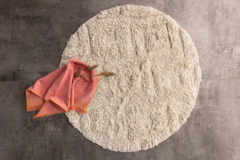 Ümmargune vannitoavaip Hilma, 100% puuvill, murdvalge, ø 60 cm - 19953-112