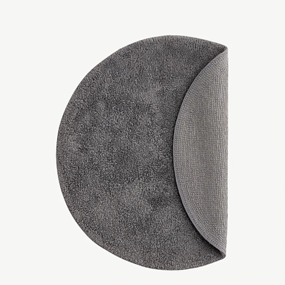 Ümar tumehall puuvillane vannitoavaip Valle, ø60 cm, 19957-105