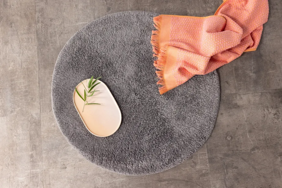 Ümar tumehall puuvillane vannitoavaip Valle, ø60 cm, 19957-105 – 3