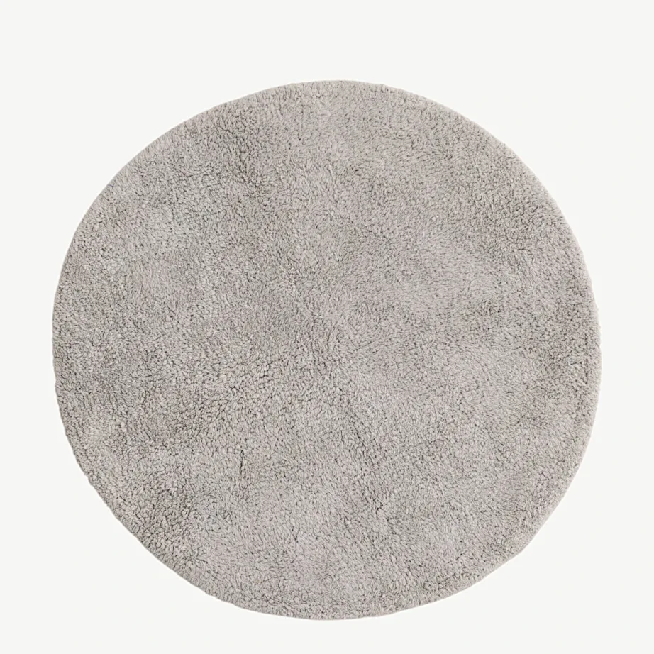 Ümmargune helehall puuvillane vannitoavaip Valle, ø60 cm, 19957-106 – 2