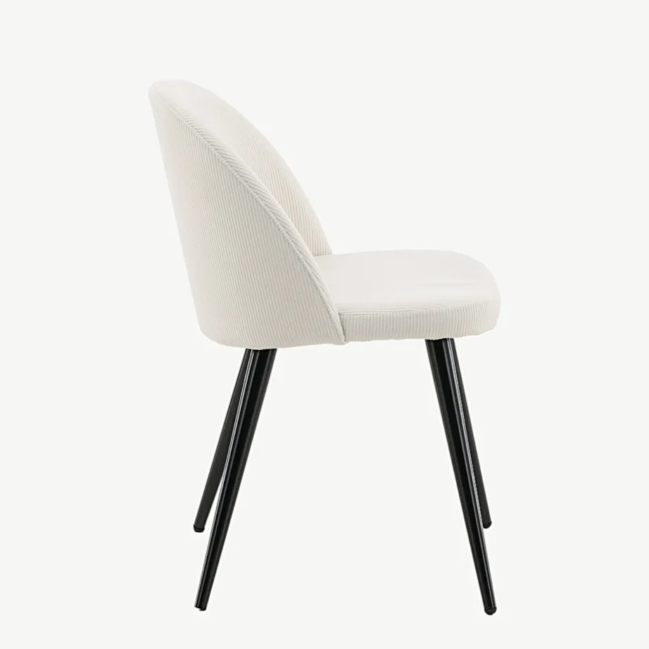 Manchester-kangast söögitool Velvetile (kreem, mustad metalljalad), 19960-890 – 2