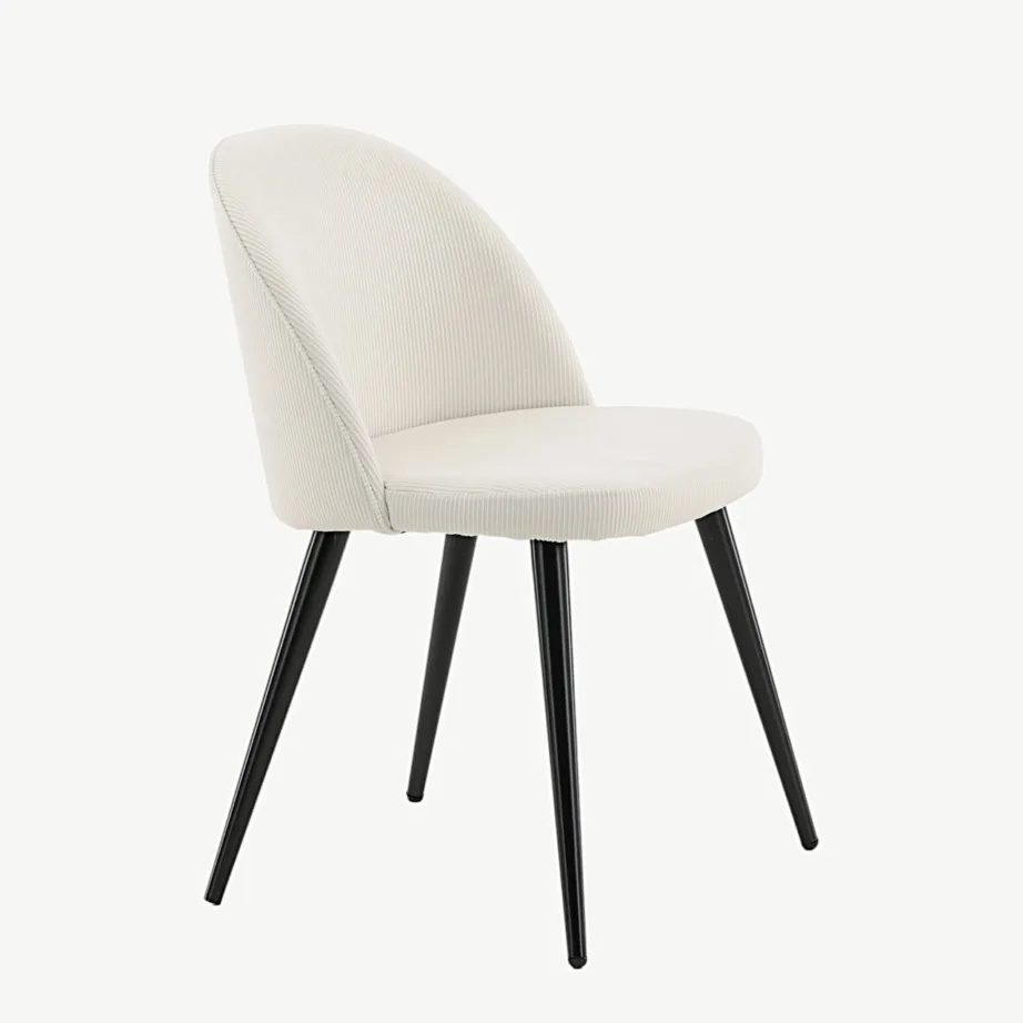 Manchester-kangast söögitool Velvetile (kreem, mustad metalljalad), 19960-890 – 3