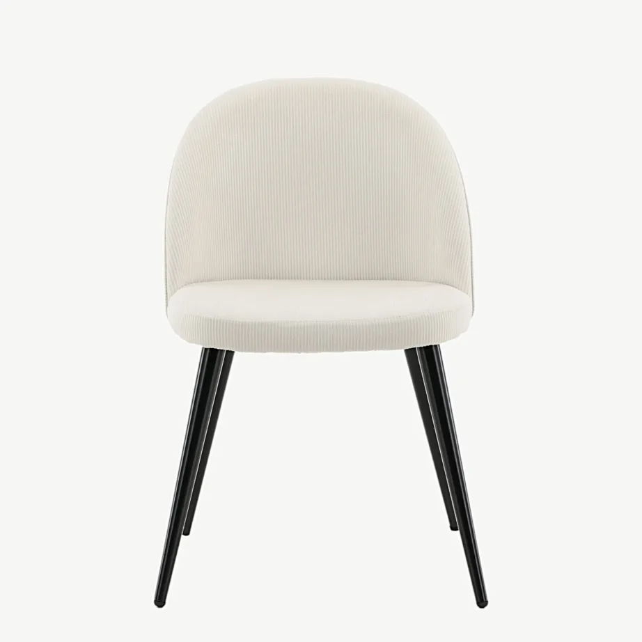 Manchester-kangast söögitool Velvetile (kreem, mustad metalljalad), 19960-890 – 4