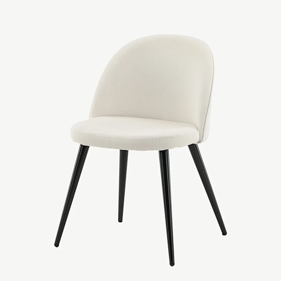 Manchester-kangast söögitool Velvetile (kreem, mustad metalljalad), 19960-890 – 5