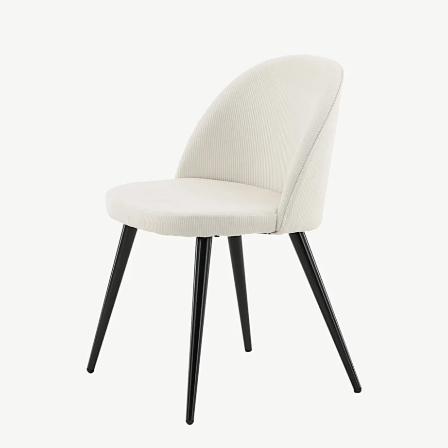 Manchester-kangast söögitool Velvetile (kreem, mustad metalljalad), 19960-890 – 6