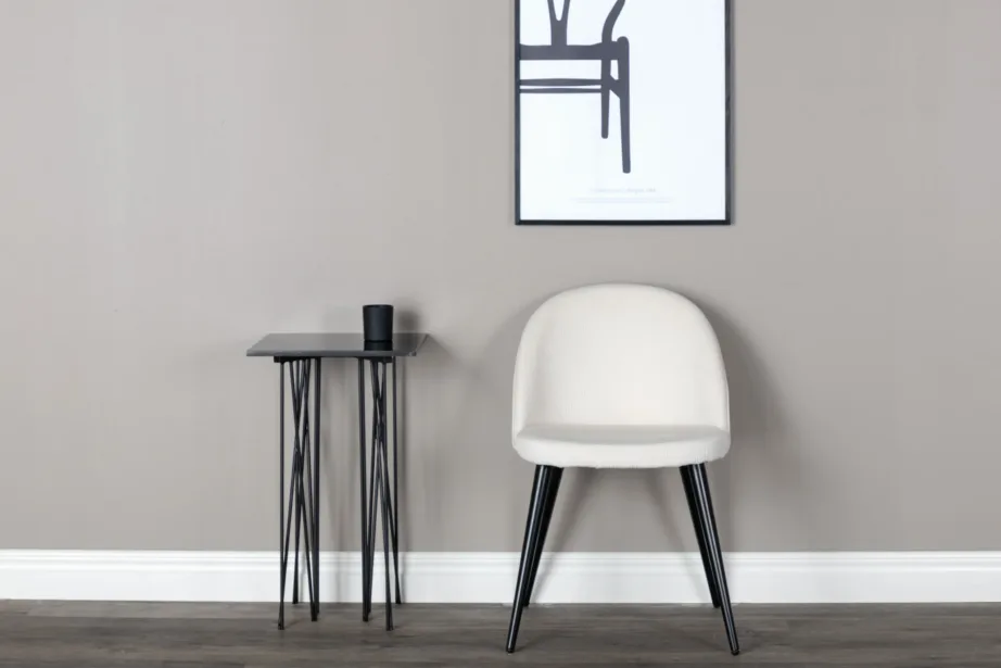 Manchester-kangast söögitool Velvetile (kreem, mustad metalljalad), 19960-890 – 11