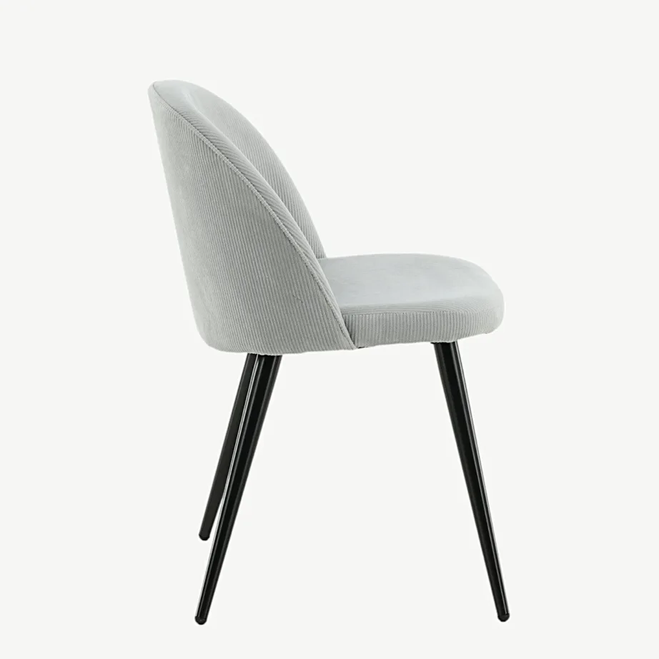 Helehall manchester-kangaga söögitool Velvet mustade terasjalgadega, 19960-995 – 2