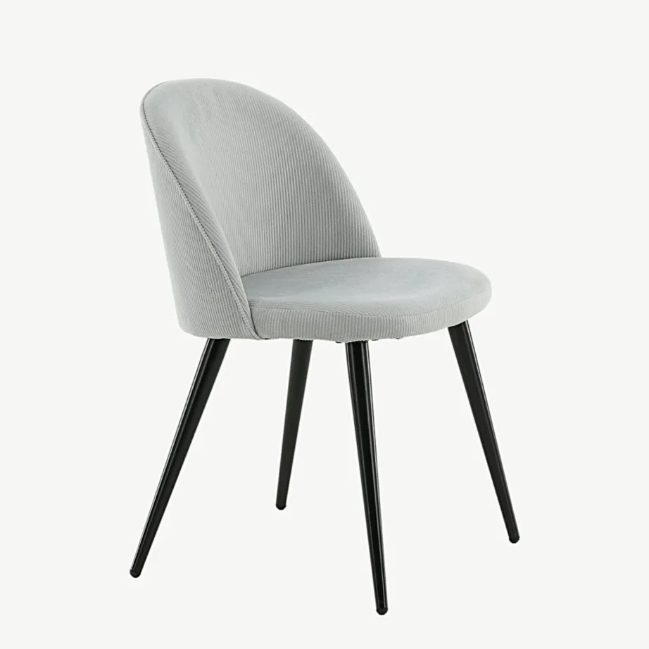 Helehall manchester-kangaga söögitool Velvet mustade terasjalgadega, 19960-995 – 3