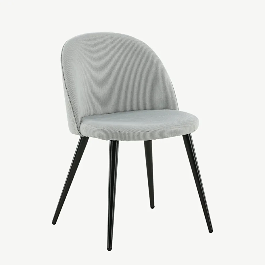 Helehall manchester-kangaga söögitool Velvet mustade terasjalgadega, 19960-995 – 4