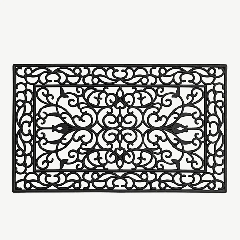 Must kummist uksematt Mats dekoratiivmustriga, 45 × 75 cm - 19967-100