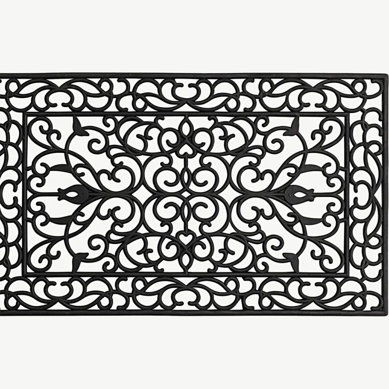 Must kummist uksematt Mats dekoratiivmustriga, 45 × 75 cm - 19967-100