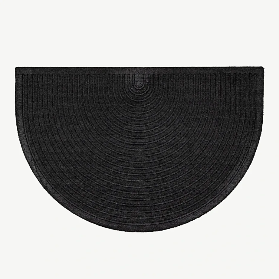 Must poolkuu kujuline uksematt Teodor, 60×90 cm (kumm ja polüpropüleen), 19971-100