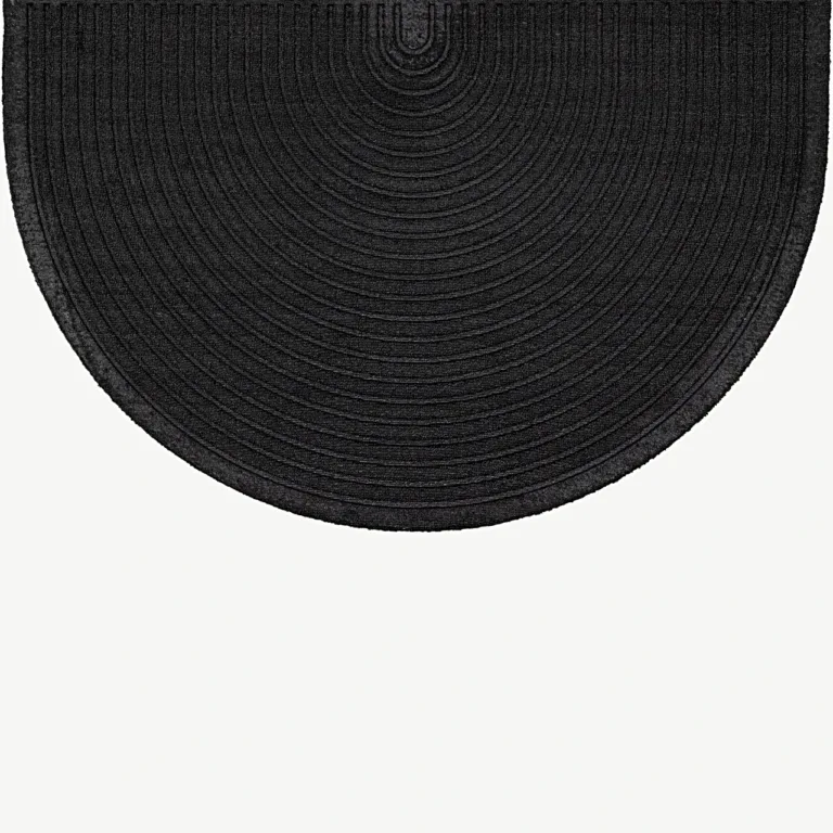 Must poolkuu kujuline uksematt Teodor, 60x90 cm (kumm ja polüpropüleen) - 19971-100