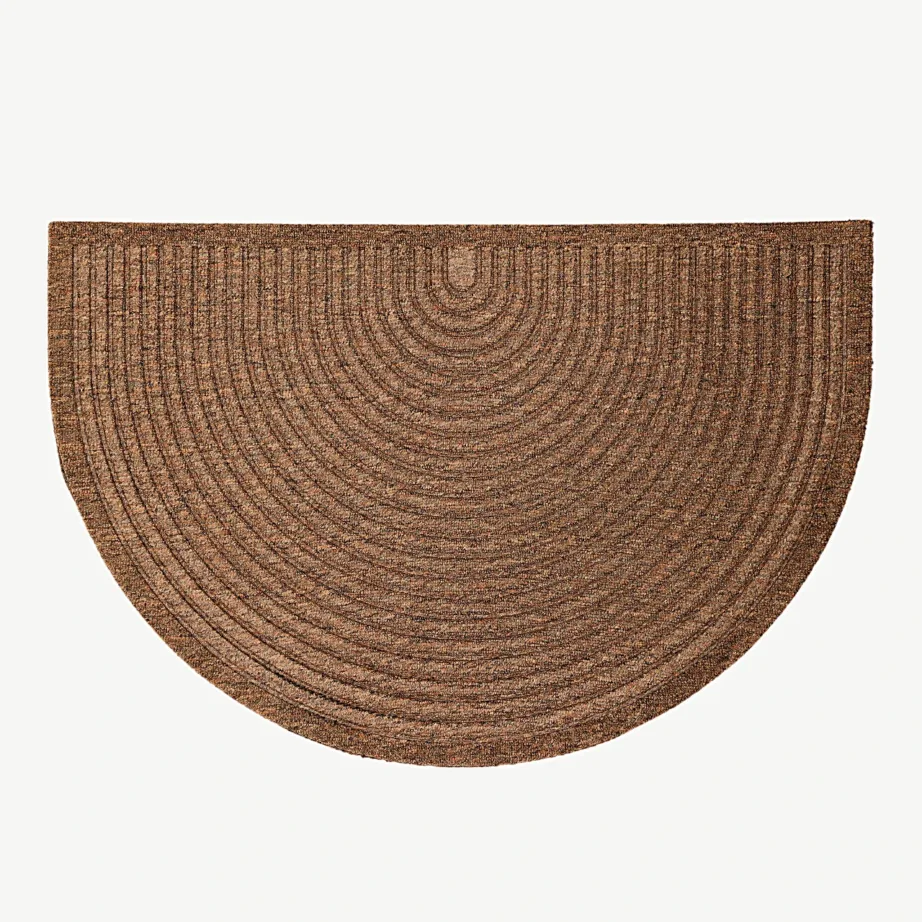 Poolkuu-kujuline uksematt Teodor, polüpropüleenist ja kummist, 60×90 cm, loodusmusta tooni, 19971-170
