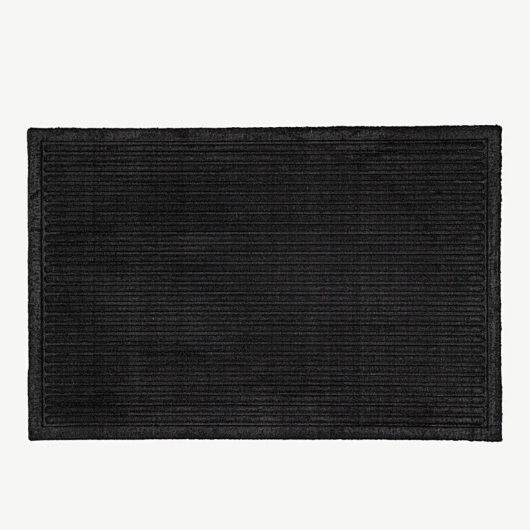 Bosse musta värvi kummist ja polüpropüleenist ristkülikukujuline uksematt, 60 × 90 cm - 19972-100