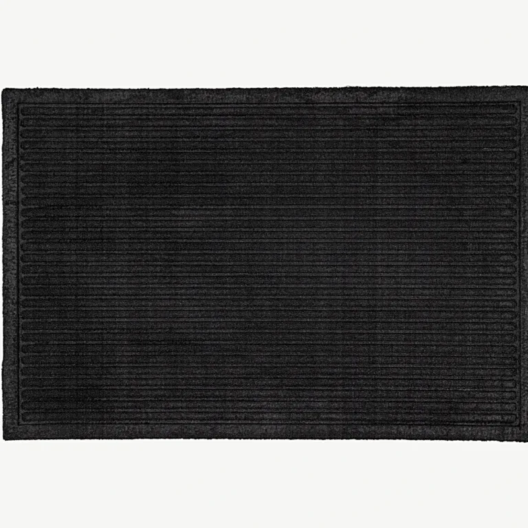Bosse musta värvi kummist ja polüpropüleenist ristkülikukujuline uksematt, 60 × 90 cm - 19972-100