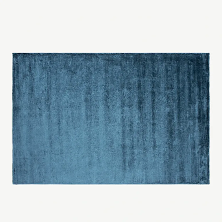 Käsitsi kootud türkiissinine viskoosvaip Indra 170 × 240 cm - 19972-337