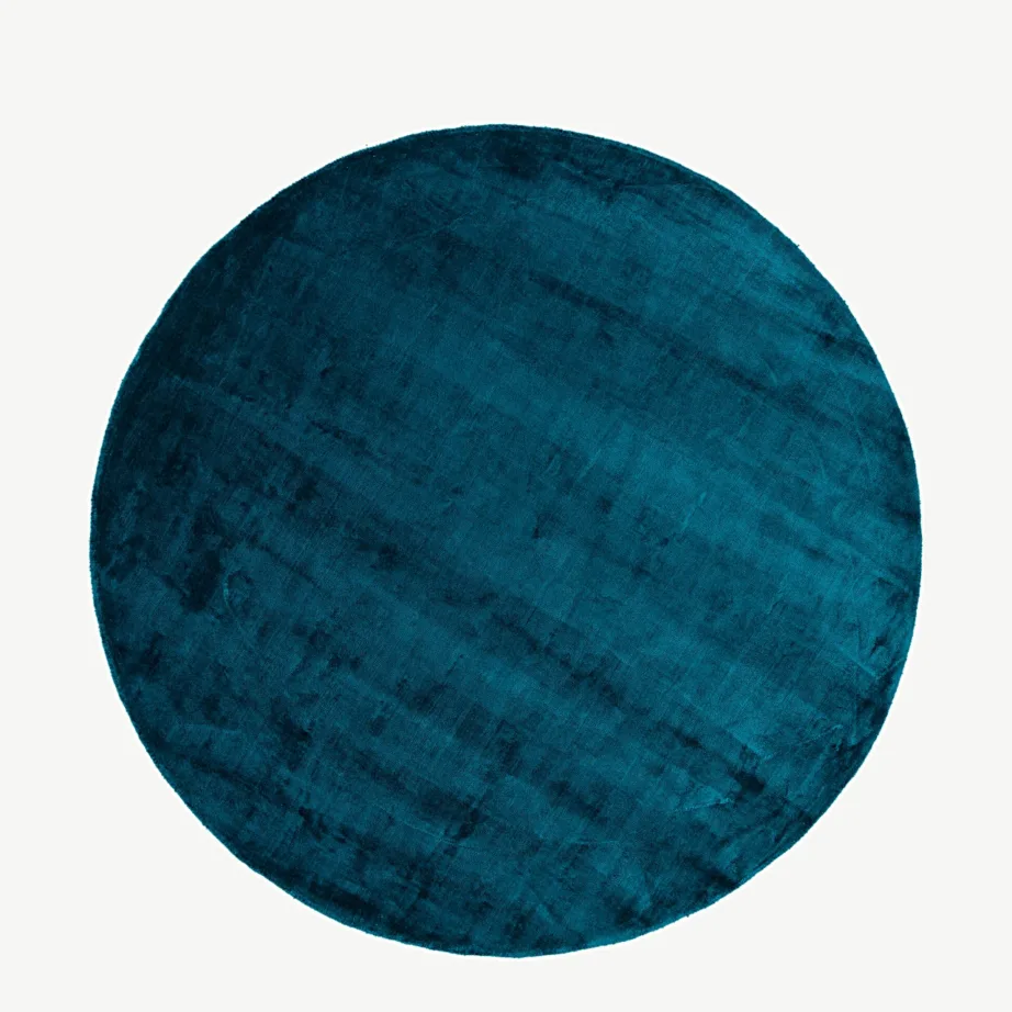 Ümmargune türkiissinine viskoosvaip Indra, ø 200 cm, 19975-337 – 2