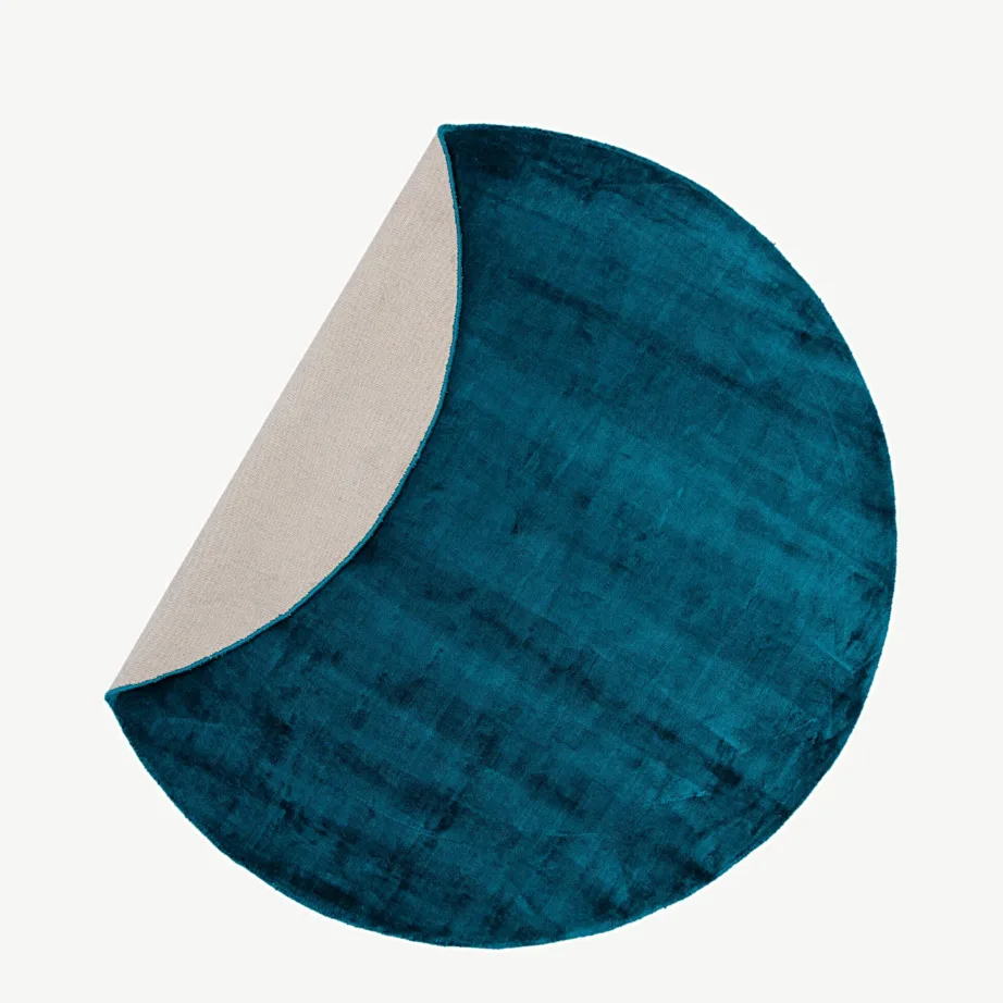 Ümmargune türkiissinine viskoosvaip Indra, ø 200 cm, 19975-337