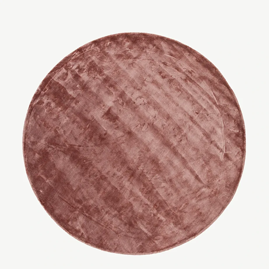 Ümmargune tolmuroosa viskoosvaip Indra, ø200 cm, 19975-339 – 2