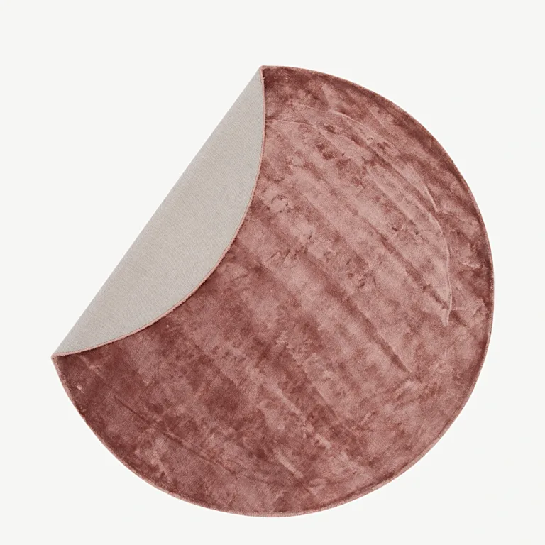 Ümmargune tolmuroosa viskoosvaip Indra, ø200 cm - 19975-339