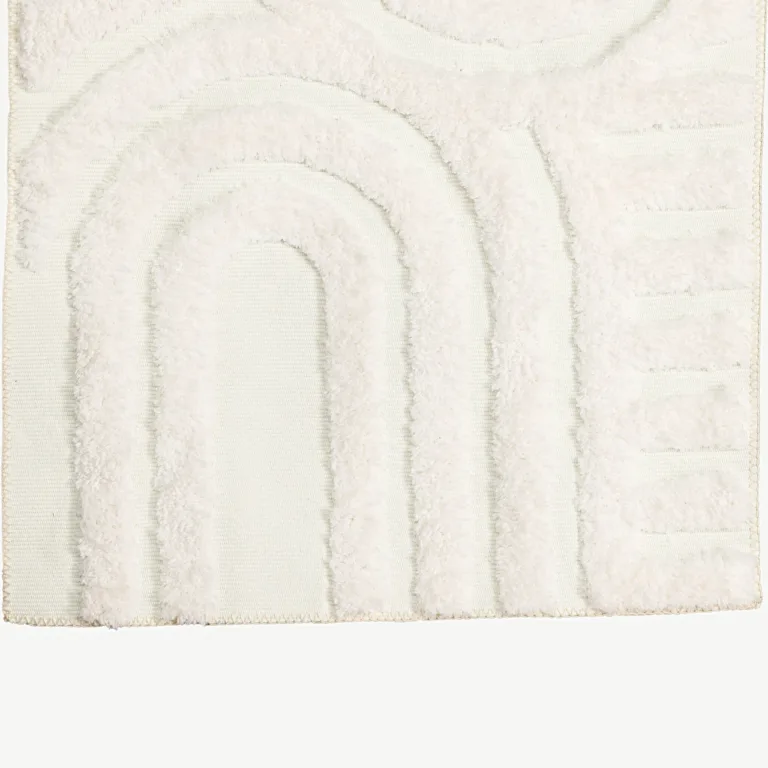 Valge geomeetriline polüestrist seinavaip Nikita (70 × 100 cm) - 19981-101