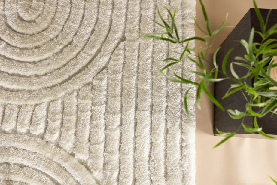 Valge reljeefse mustriga polüester-puuvillavaip Niklasele, 230 × 160 cm, 19983-101 – 6