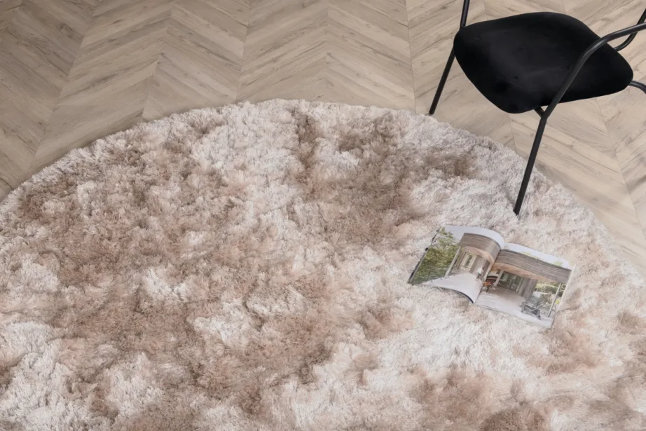 Shiva ümmargune šampanja-toonis shaggy vaip, ø 200 cm, 19983-340 – 2