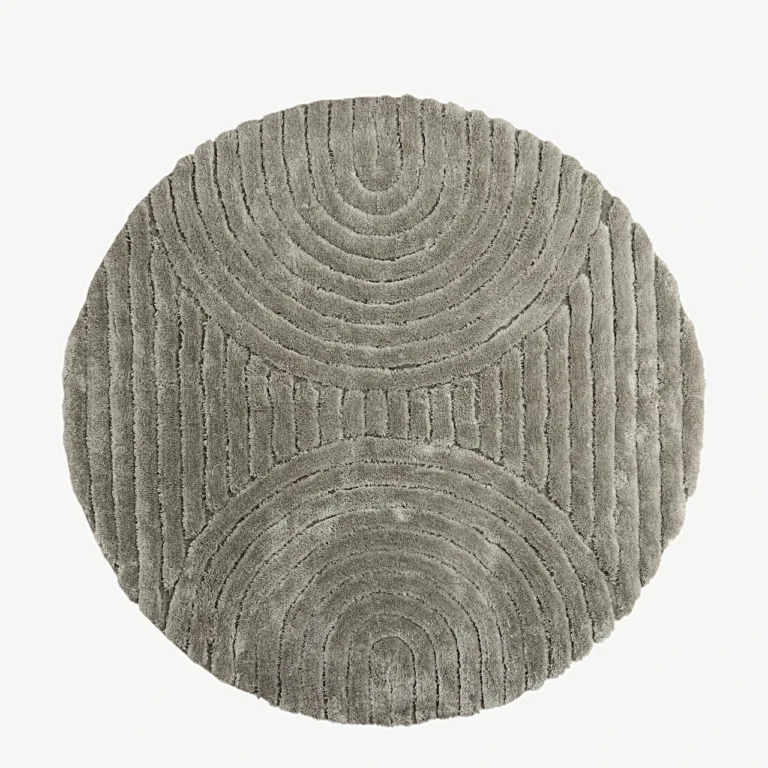 Ümmarguse soonmustriga vaiba Niklas hallikasbeež (ø 200 cm) - 19984-125