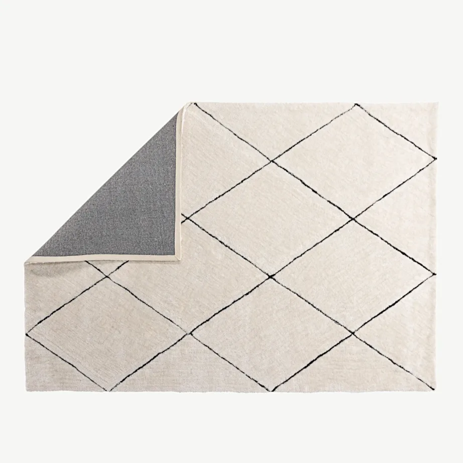 Valge rombimustriga polükottvaip Patrik, 230 × 160 cm, 19986-110