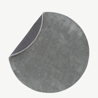 Undra ümmargune hõbehall viskoosvaip, ø200 cm - 19988-331