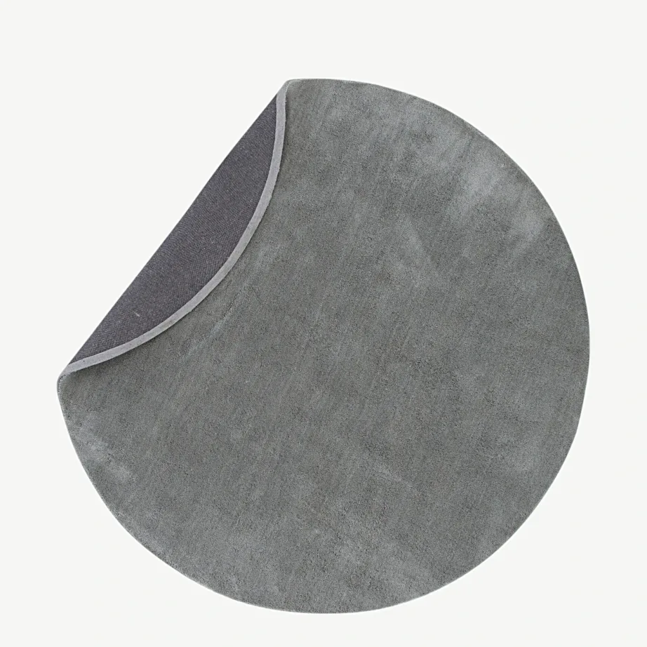 Undra ümmargune hõbehall viskoosvaip, ø200 cm, 19988-331