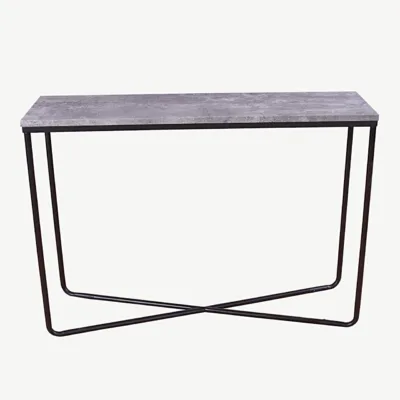 Palace konsoollaud betoonitooni (tumehall MDF, mustad terasjalad, 110x30 cm) - 19990-668