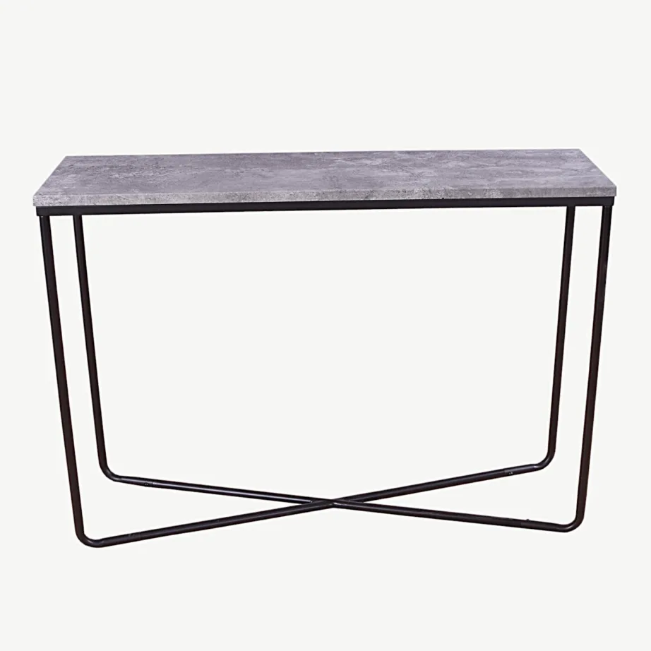 Palace konsoollaud betoonitooni (tumehall MDF, mustad terasjalad, 110×30 cm), 19990-668