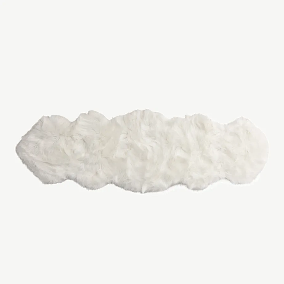 Valge kunstkarusnahast pleed Katy, 180 × 55 cm, 19993-101
