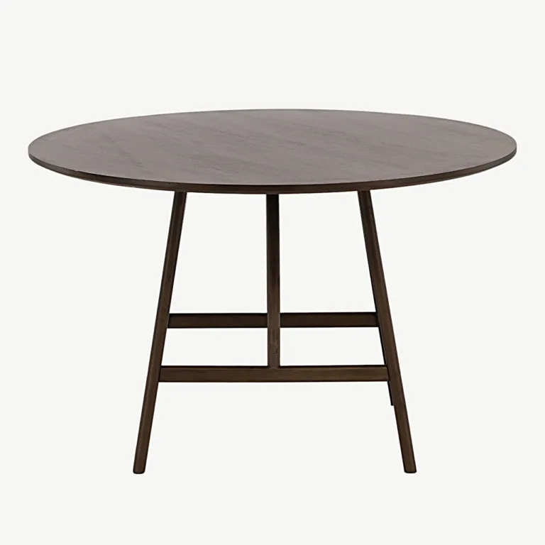 Ümmargune söögilaud Kaseidon, tumepruun MDF ja kummipuu, Ø100 cm - 19996-015