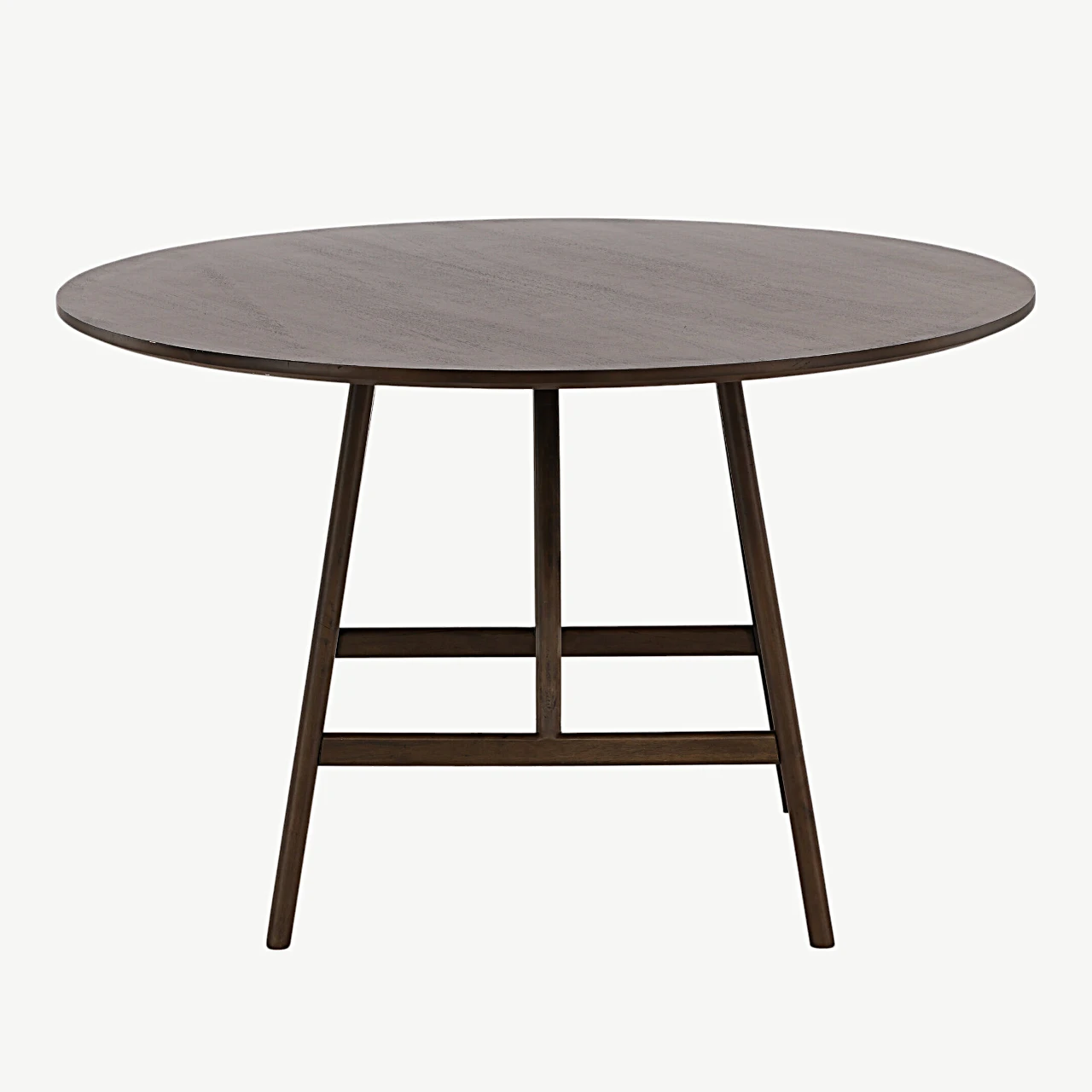 Ümmargune söögilaud Kaseidon, tumepruun MDF ja kummipuu, Ø100 cm - 19996-015