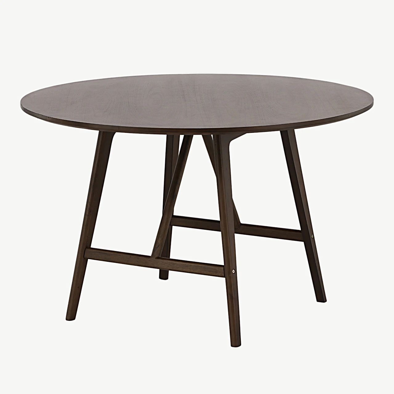 Ümmargune söögilaud Kaseidon, tumepruun MDF ja kummipuu, Ø100 cm - 19996-015