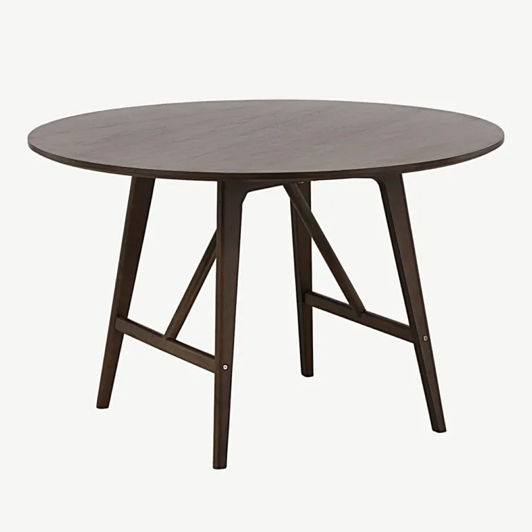 Ümmargune söögilaud Kaseidon, tumepruun MDF ja kummipuu, Ø100 cm - 19996-015