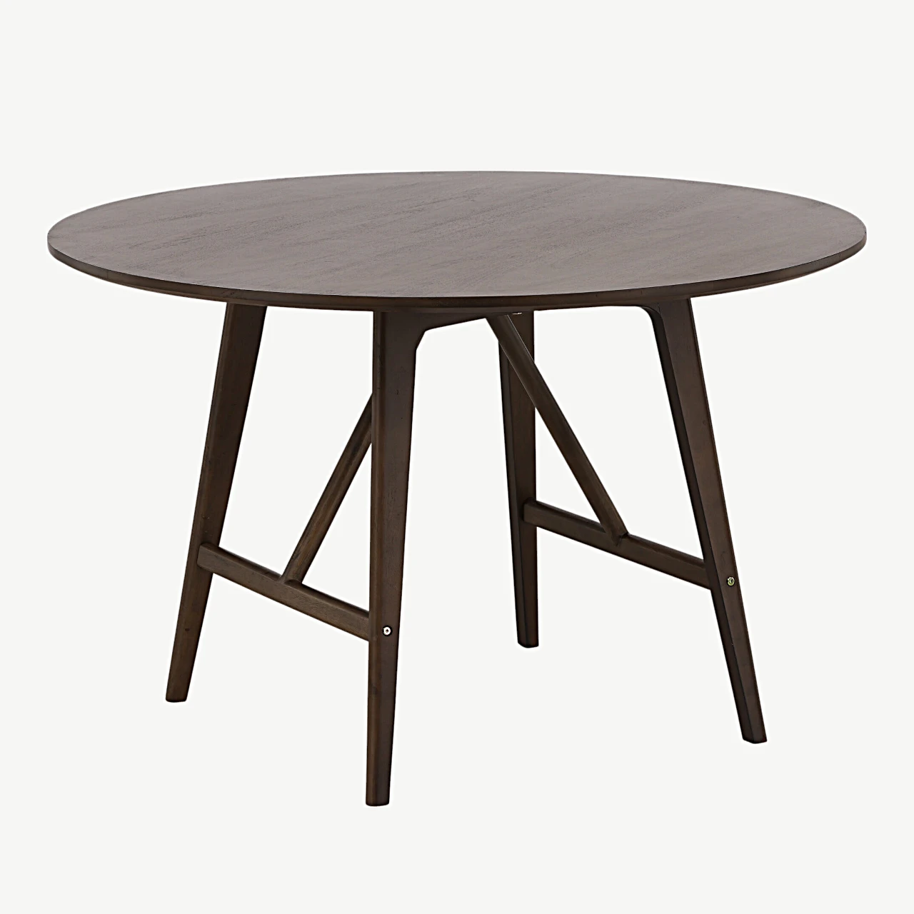 Ümmargune söögilaud Kaseidon, tumepruun MDF ja kummipuu, Ø100 cm - 19996-015