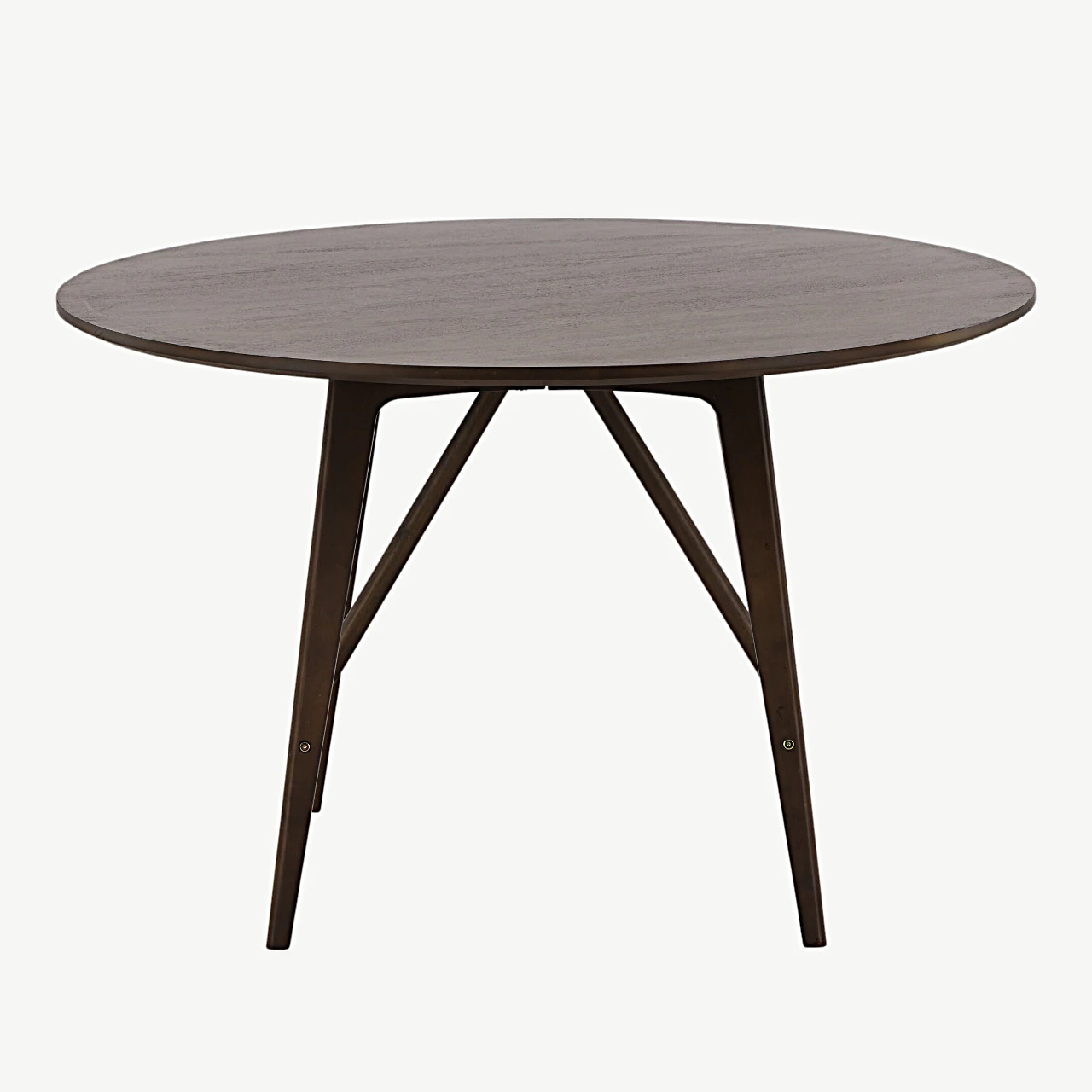 Ümmargune söögilaud Kaseidon, tumepruun MDF ja kummipuu, Ø100 cm - 19996-015