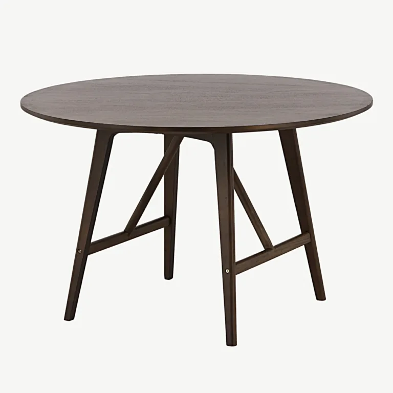 Ümmargune söögilaud Kaseidon, tumepruun MDF ja kummipuu, Ø100 cm - 19996-015